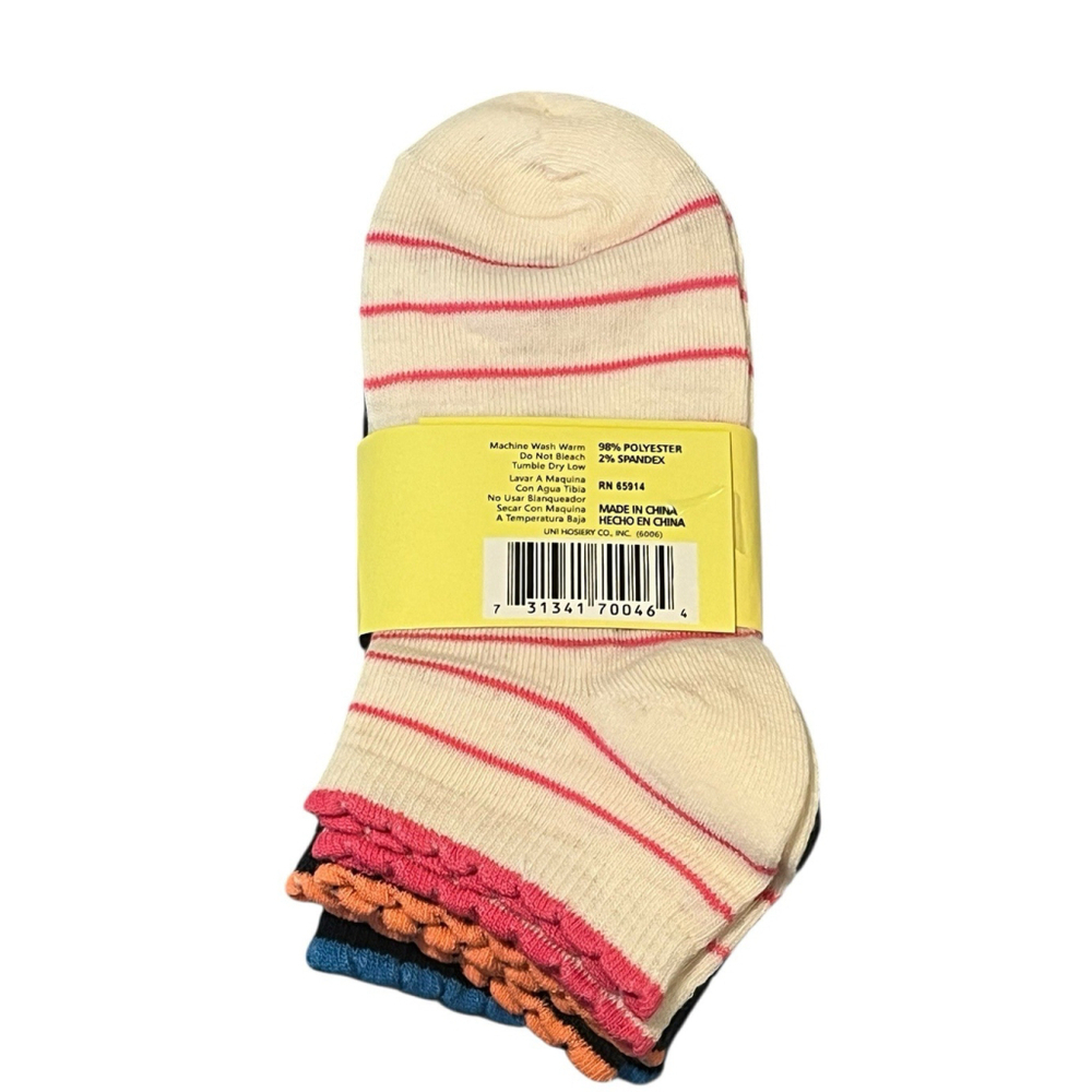 Mamia Ankle Socks 3 Pair Women's Size 6 8 Striped Multicolor - Picture 4 of 5